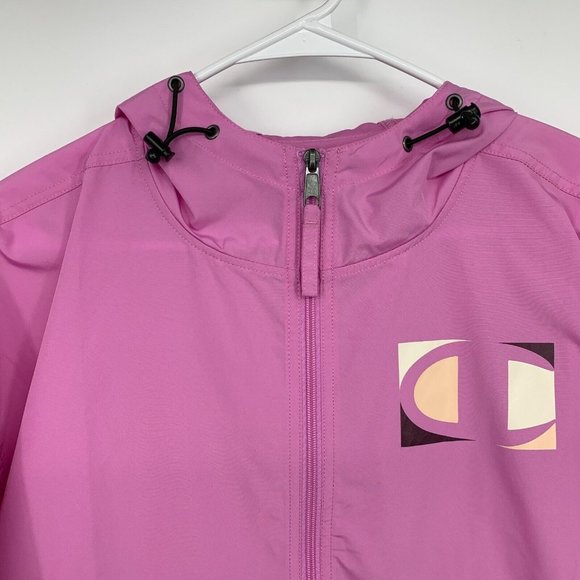 Champion Jacket Pink Stadium Packable Wind Water Resistant NWT - Picture 7 of 16